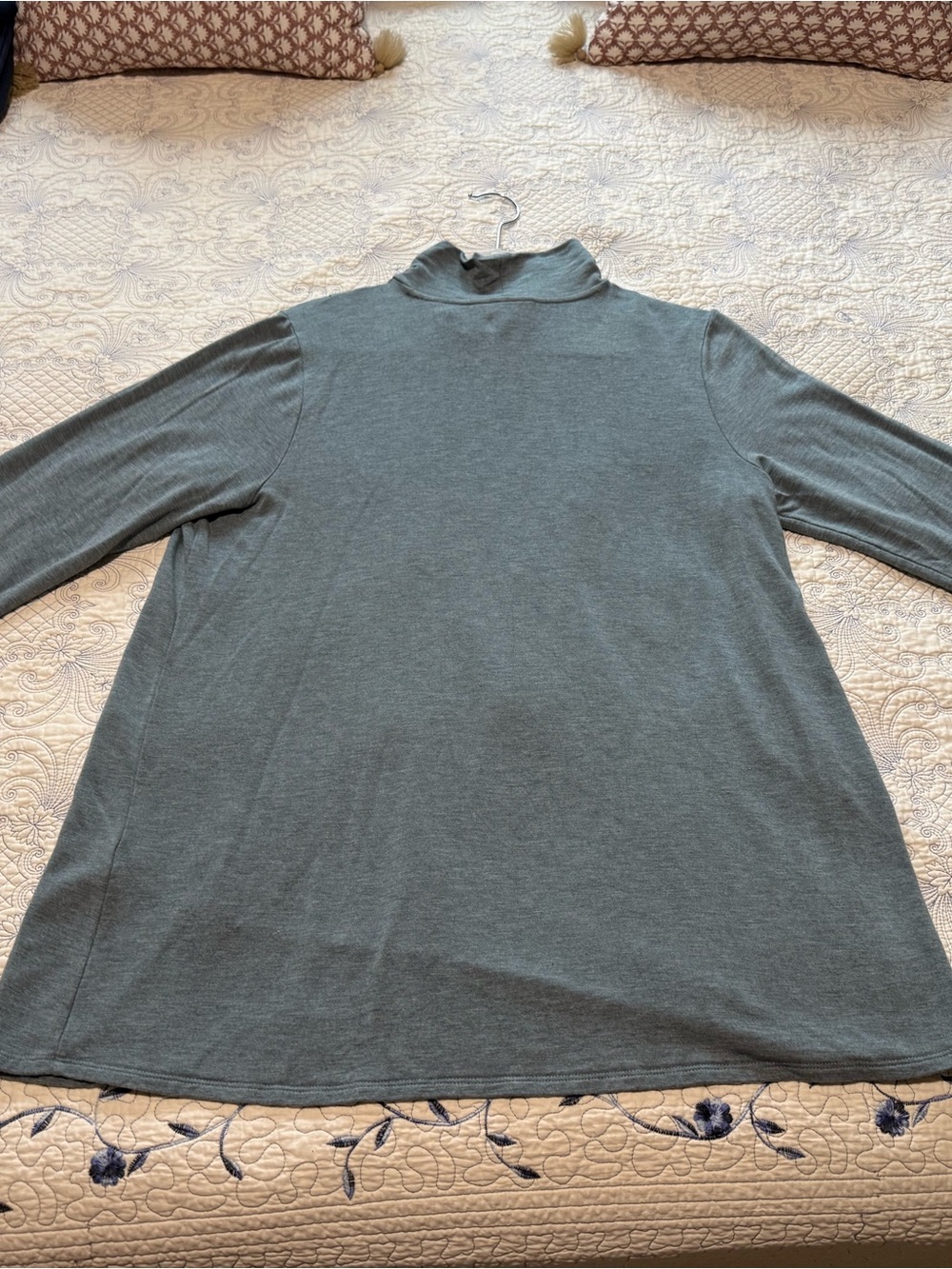 J. Jill Fleece Slate Green HeatherMock Turtleneck Tunic